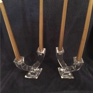 Set of two vintage Crystal Sevres France candle sticks